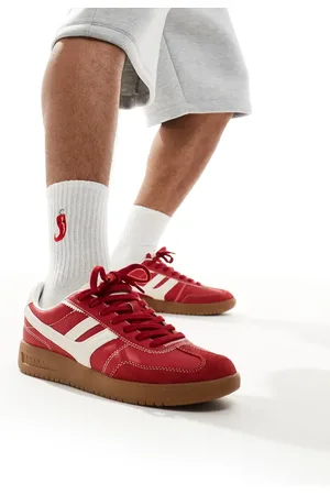 Pull&Bear Røde og retro sneakers med gummisål
