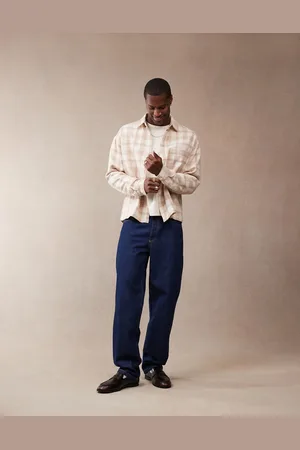 ASOS Neutralfarvet oversized skjorte med tekstur pog tern i firkantet pasform i 90