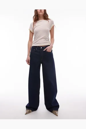 ARKET Cloud - Posede mørkeblå jeans med lav talje