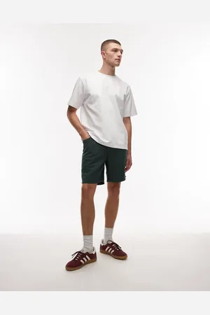 MANGO Vasket grønne shorts i bomuld