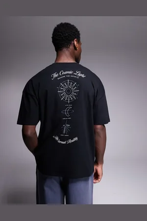 ASOS Oversized T-shirt med sænkede skuldre og kosmisk grafik