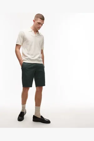 MANGO Grønne chinoshorts i hørblanding