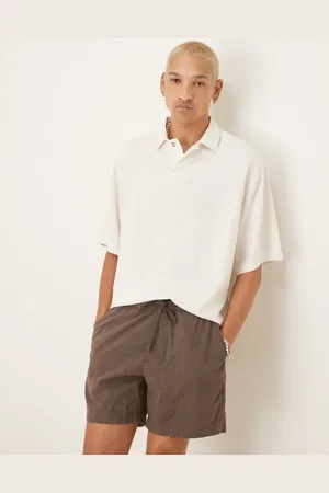 Abercrombie & Fitch Brune flagrende 6-tommer-shorts med løbesnor