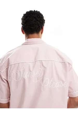 Pull&Bear Skjorte med broderi på ryggen