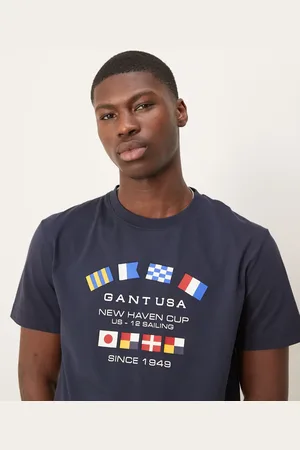 GANT USA - T-shirt med flaglogoprint