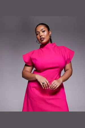 ASOS ASOS DESIGN Curve - Pink minikjole i bengalin-Lyserød