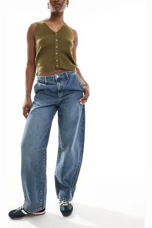 Cotton On Cotton On - Blå jeans med tøndeformede ben