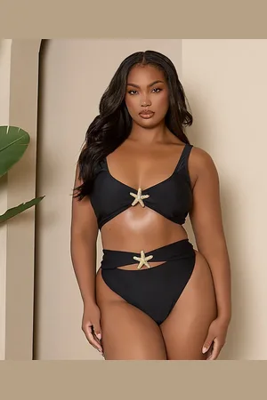 Moda Minx Curve X Bernadette Afia - Sorte bikinitrusser med søstjernedetalje