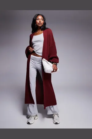 Missyempire Missy Empire - strikket maxi-cardigan-Rød