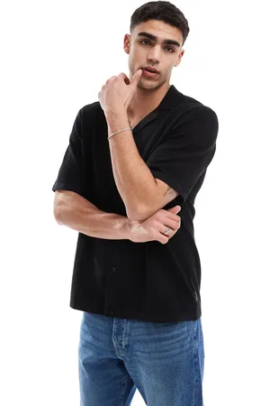 JJ Strikket polo med reverskrave og knapper