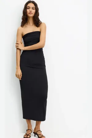 Pull&Bear Bandeau-midikjole i polyamid