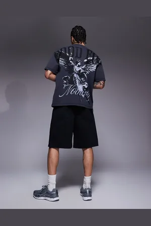 Good For Nothing T-shirt med overfarvet spray-design og renæssance-print på ryggen