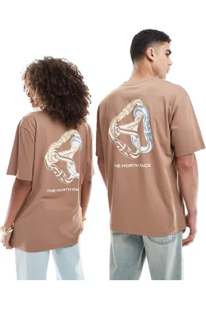 The North Face Interlock Carabiner - Lysebrun oversized T-shirt med print på ryggen