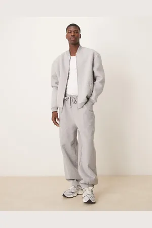 ASOS Premium - Gråmelerede kraftige joggingbukser