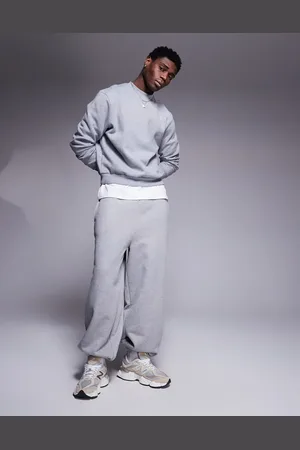 ASOS Premium - Grå oversized joggingbukser i kraftigt stof på 400 gsm