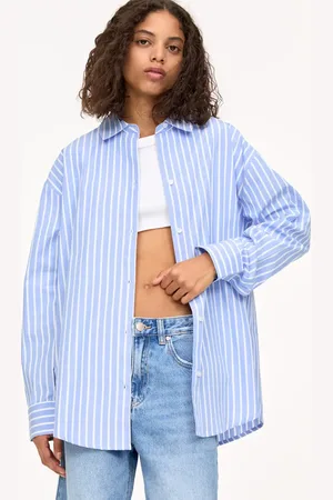 Pull&Bear Oversized skjorte med kontraststriber