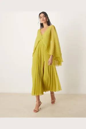 ASOS Plisseret og maxikjole med kappedetalje