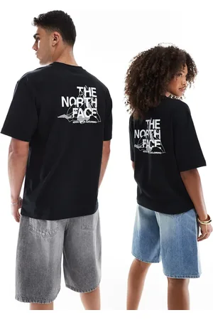 The North Face Oversized T-shirt med tegnet bjergprint på ryggen i