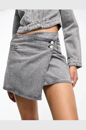 ASOS Vasket bikernederdel i denim - Del af sæt