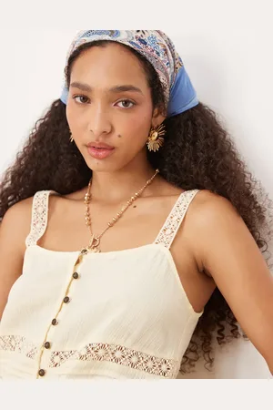River Island Lysegul tanktop i krølstof - Del af sæt