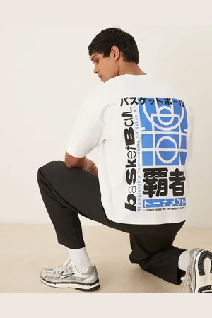 ASOS Oversized T-shirt med sportsprint i firkantet pasform