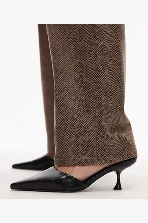 Topshop Dorota - Sorte spidse mules med kitten-hæl