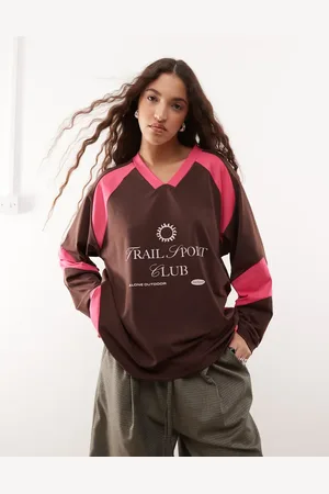 COLLUSION Oversized fodbold-T-shirt-Brun