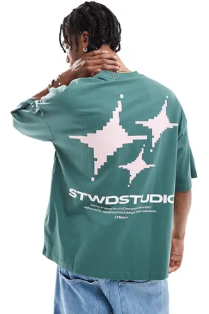 Pull&Bear STWD - T-shirt med grafik på ryggen