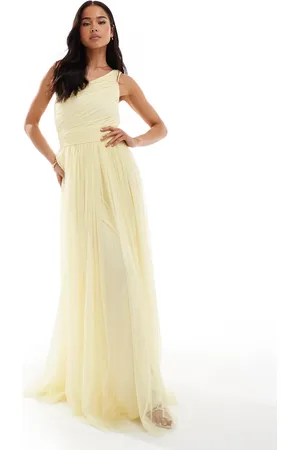 Lace & Beads Brudepiger - Smørgul oneshoulder-maxikjole