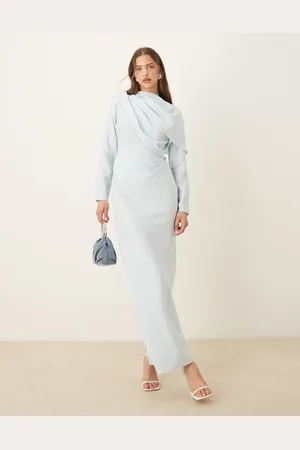 ASOS Højhalset maxikjole med draperet overdel