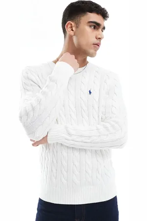 Ralph Lauren Driver - kabelstrikket trøje med ikonlogo i bomuld