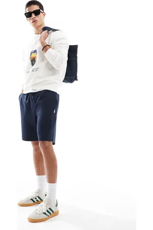 Ralph Lauren Marineblå joggingshorts med ikonlogo i dobbeltstrikket tech-stof - Del af sæt