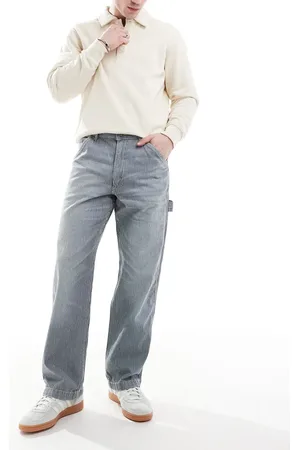 Ralph Lauren Dungaree Railroad - Vasket lyseblå tømrerjeans med lige ben og striber