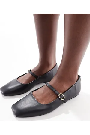 Stradivarius Wide Fit - Flade sorte Mary Jane-sko