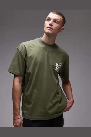 AllSaints Orlando - Grøn T-shirt med print på ryggen
