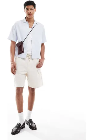 Pull&Bear Ecrufarvede pull-on cargoshorts