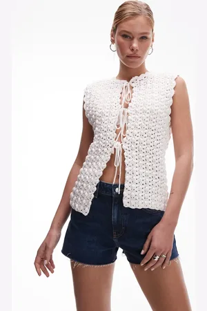 Topshop Mørkeblå denimshorts med A-form