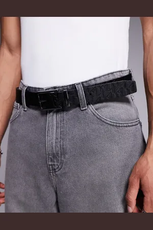Armani Exchange Og sølvfarvet bælte med logo