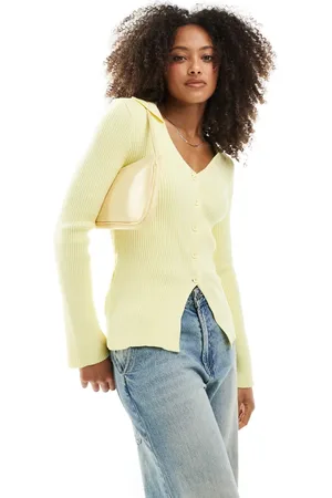 ASOS Lysegul ribstrikket cardigan med V-hals