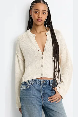 Pull&Bear Sandfarvet strikket cardigan-Neutral