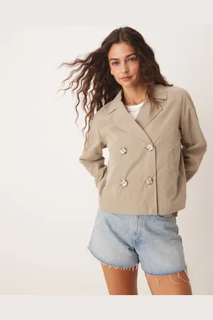JDY Kort trenchcoat i firkantet pasform-Neutral