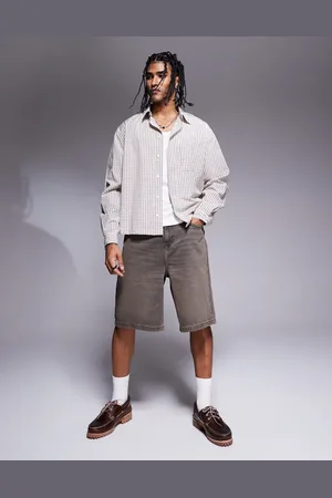 ASOS Lange denimjorts i vintagebrun vask