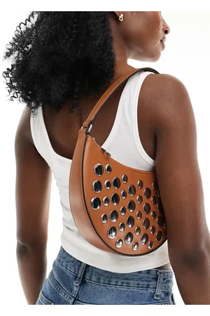 Stradivarius Taske med halvmåneform og nitter