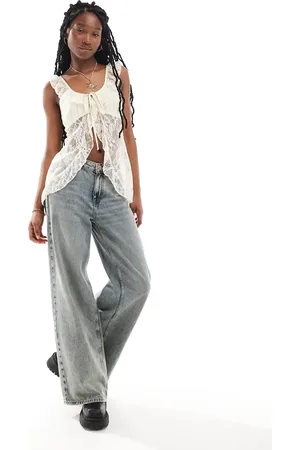 Reclaimed Hvid tunikatop i babydoll-stil