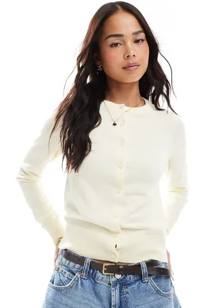 New Look Gul cardigan med rund hals