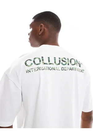 COLLUSION T-shirt med logo med camouflage-mønster i firkantet pasform