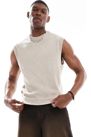 Bershka Beige strikket rustik vest