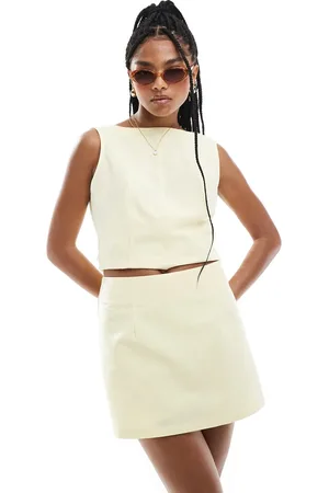 ASOS Lysegul skort i hørlook