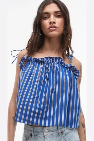 Topshop Rynket cami-top med striber