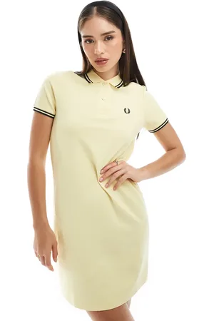 Fred Perry Gul/sort polokjole med dobbelt kantstribe